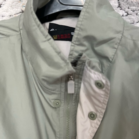 Vintage AUREUS Light Greenish Grey Windbreaker - Picture 2 of 14